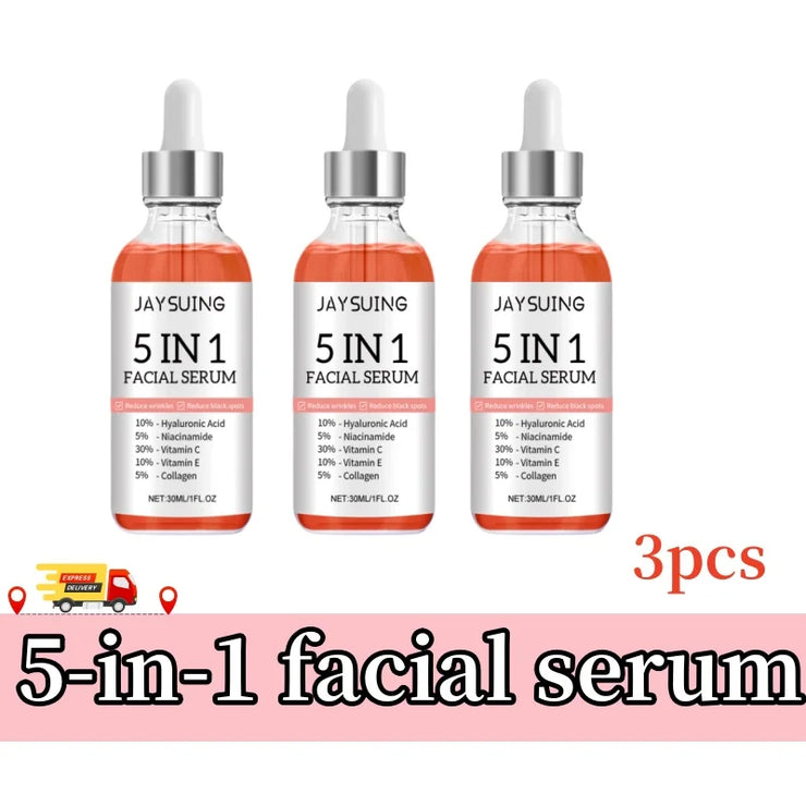 5 In 1 Moisturizing Brightning Vitamin C Hyaluronic Acid Face Serum