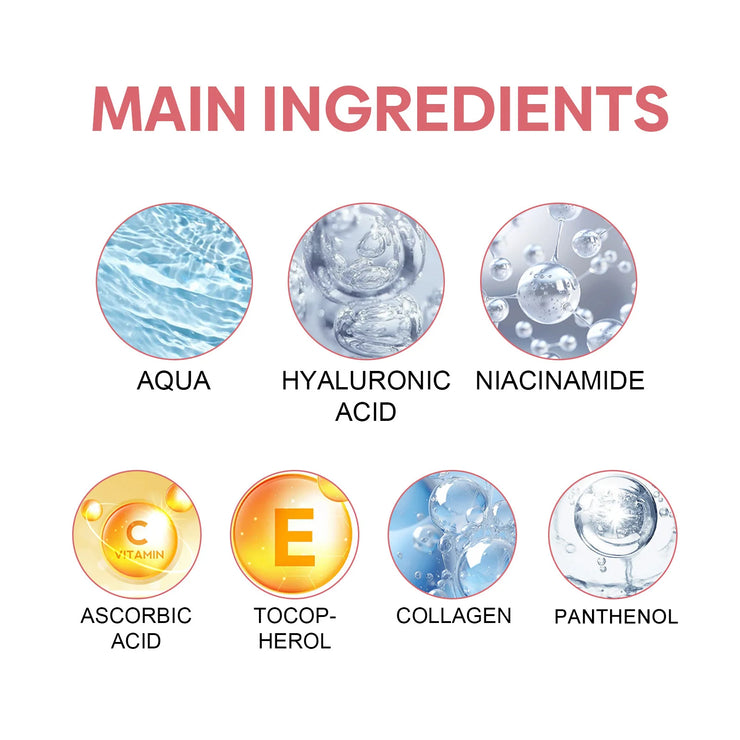 5 In 1 Moisturizing Brightning Vitamin C Hyaluronic Acid Face Serum
