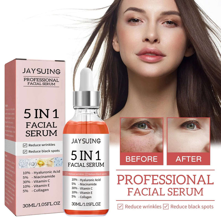 5 In 1 Moisturizing Brightning Vitamin C Hyaluronic Acid Face Serum