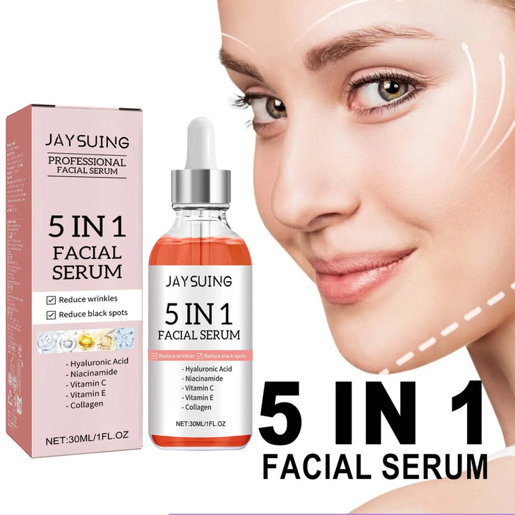 5 In 1 Moisturizing Brightning Vitamin C Hyaluronic Acid Face Serum